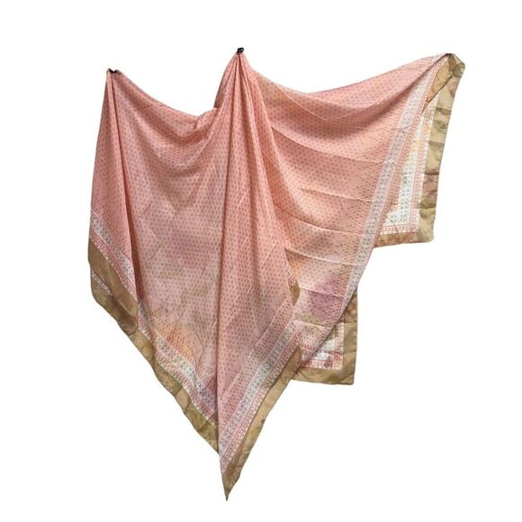 Wrap Or Scarf Peach/Gold Colorful Partially Sheer 60"X 32"‎ Beach Wrap - Picture 2 of 4